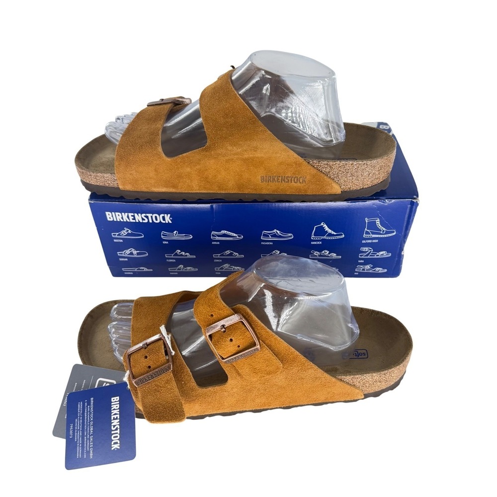 Birkenstock Arizona Soft Footbed Suede Sandals Mink Brown 43 L12 M10/W12  NEW
